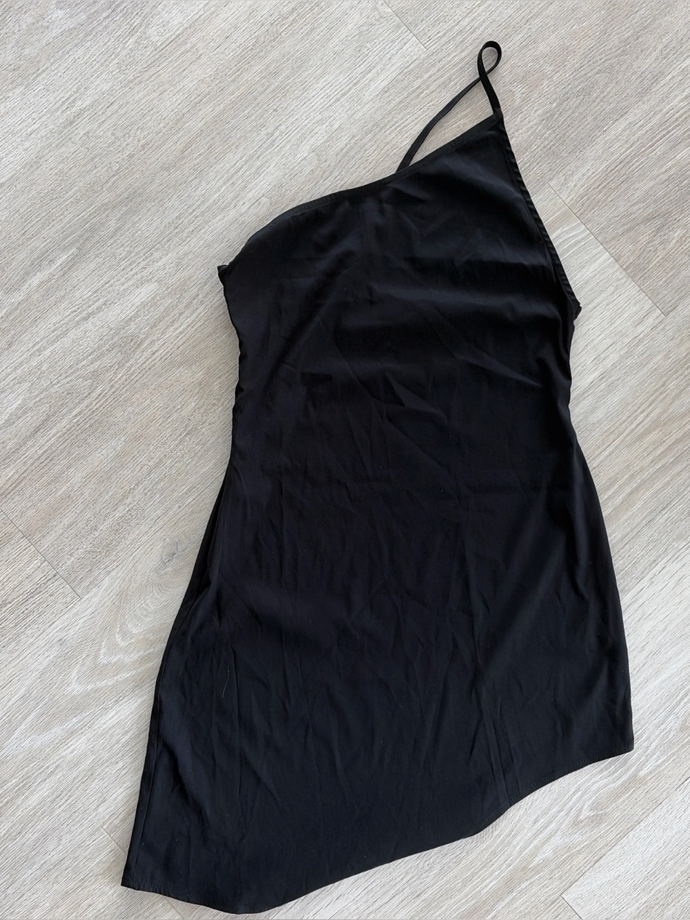 Y2K One Shoulder Slip Mini Dress Size M black